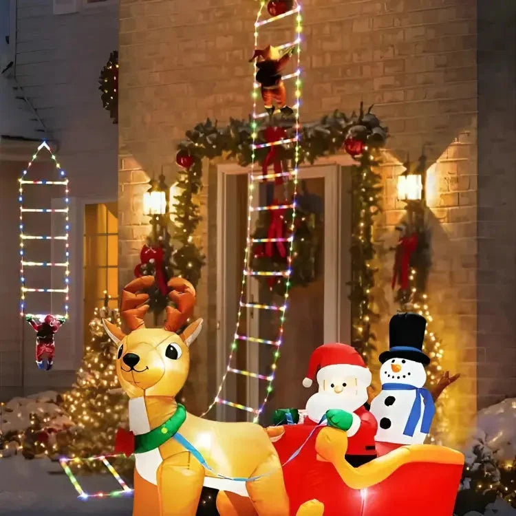 Climbing Santa Decoration LED Ladder Indoor & Outdoor Lights