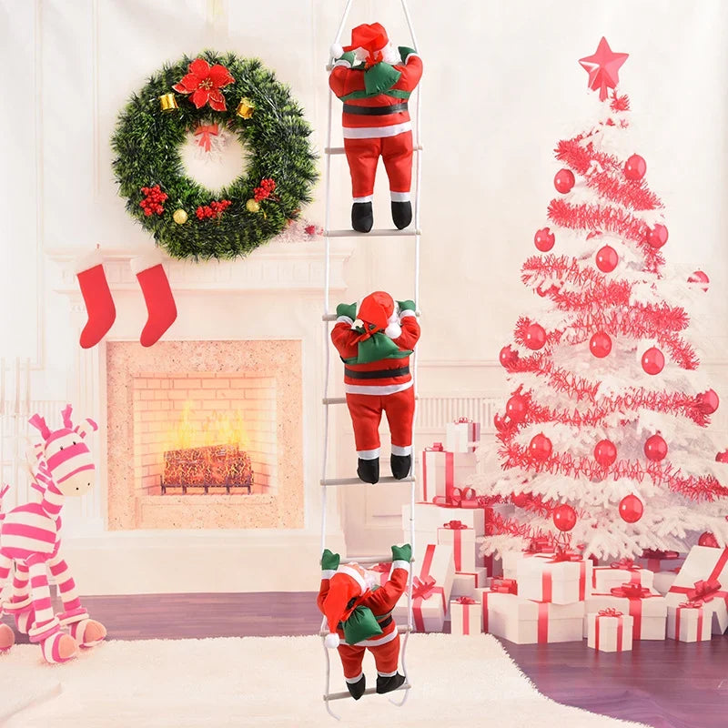 Climbing Santa Figure 12 Inch Weather-Resistant Easy To Hang