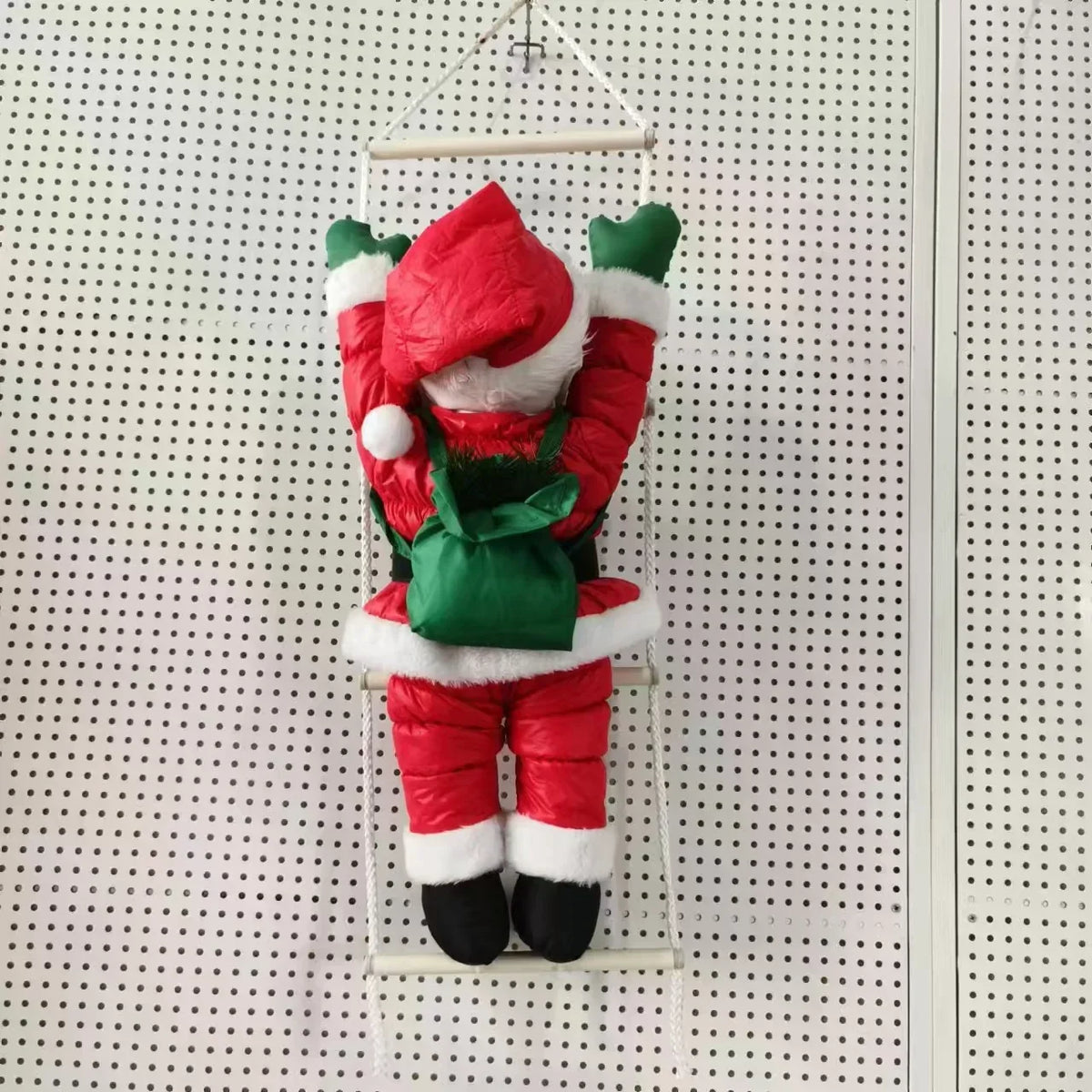 Climbing Santa Figurine Durable Vibrant Finish Indoor Outdoor