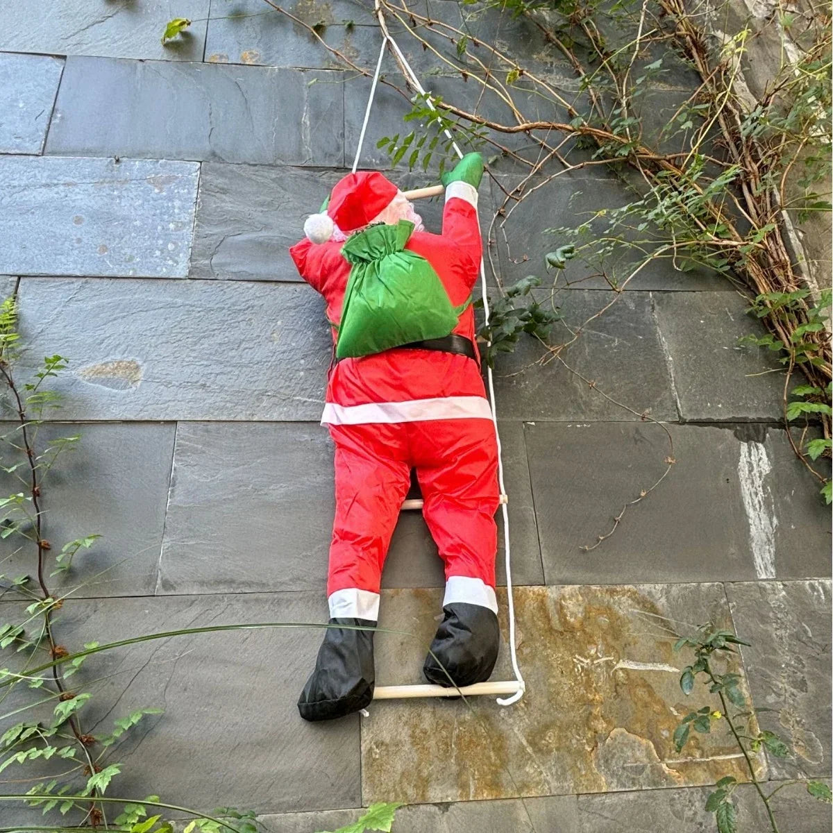 Climbing Santa Figurine Durable Vibrant Finish Indoor Outdoor