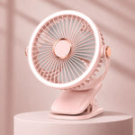 Clip-On Fan Rechargeable LED Night Light 3 Speeds