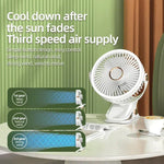 Clip-On Fan Rechargeable LED Night Light 3 Speeds