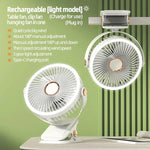 Clip-On Fan Rechargeable LED Night Light 3 Speeds