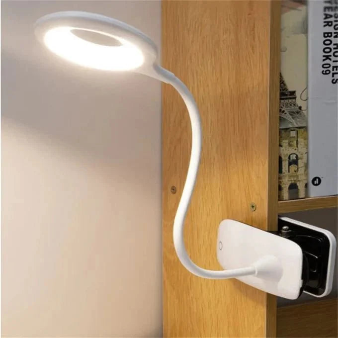 Clip-On Reading Lamp Dimmable Adjustable Neck USB-Powered
