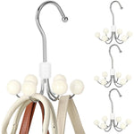 Closet Hanger 360° Rotating 6 Hooks Wooden Beads
