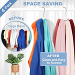 Closet Hanger 360° Rotating 6 Hooks Wooden Beads