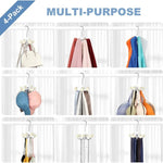 Closet Hanger 360° Rotating 6 Hooks Wooden Beads