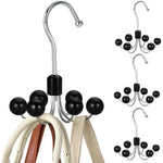 Closet Hanger 360° Rotating 6 Hooks Wooden Beads