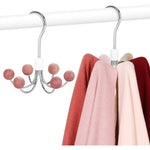 Closet Hanger 360° Rotating 6 Hooks Wooden Beads