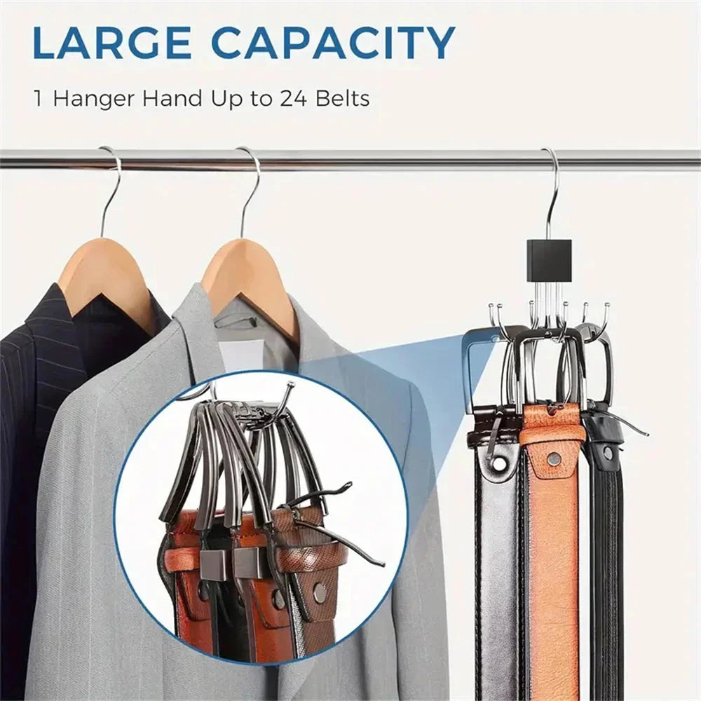 Closet Hook Organizer 360° Rotating Metal 6 Hooks