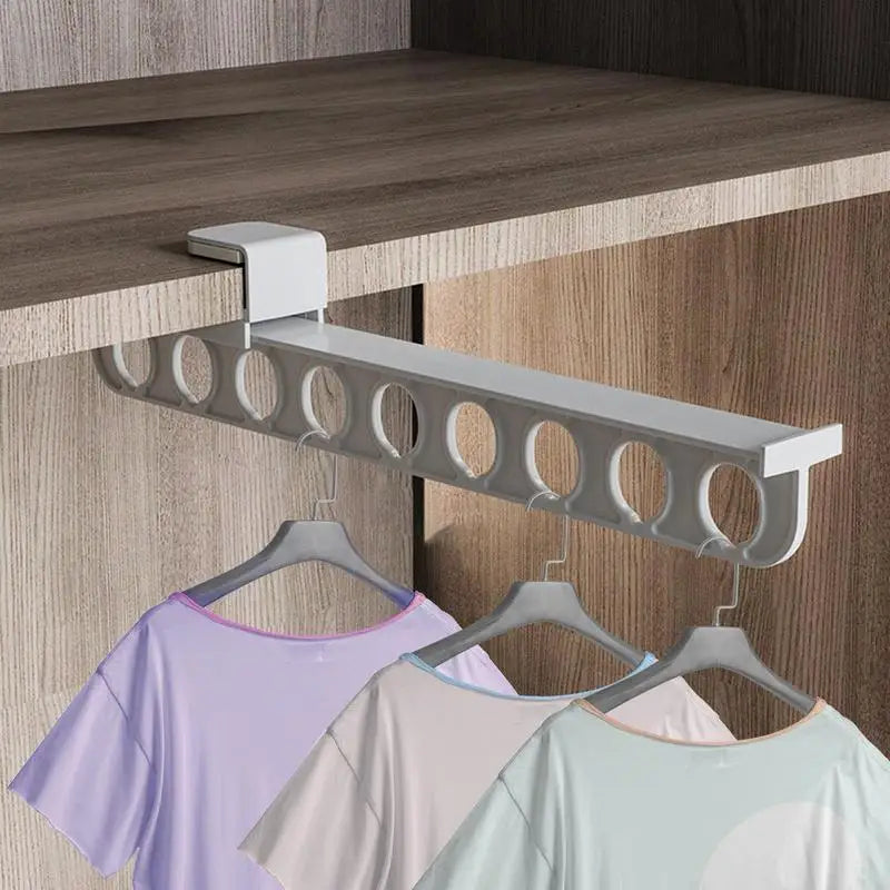 Closet Organizer Rail Retractable No-Drill Adhesive Mount