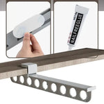 Closet Organizer Rail Retractable No-Drill Adhesive Mount