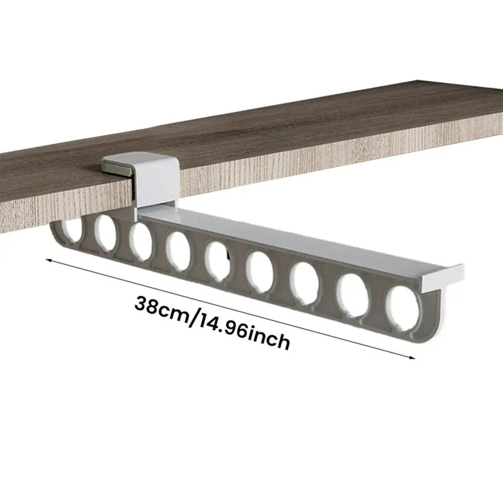 Closet Organizer Rail Retractable No-Drill Adhesive Mount