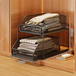 Closet Organizer Stackable Pull-Out Wire Mesh Drawers