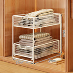 Closet Organizer Stackable Pull-Out Wire Mesh Drawers