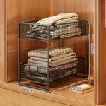 Closet Organizer Stackable Pull-Out Wire Mesh Drawers