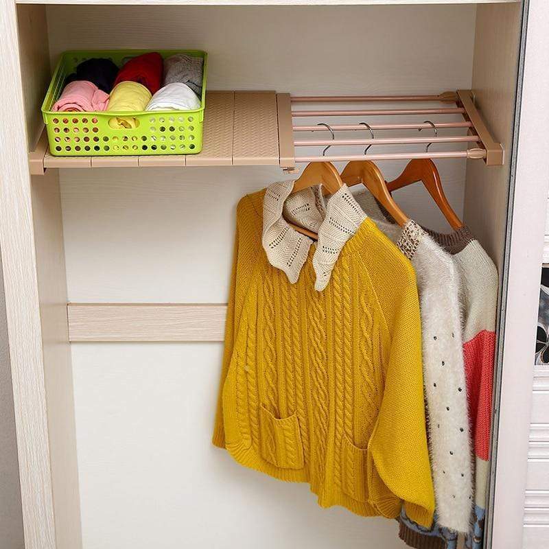 Closet Shelf Organizer Adjustable No-Drill Installation