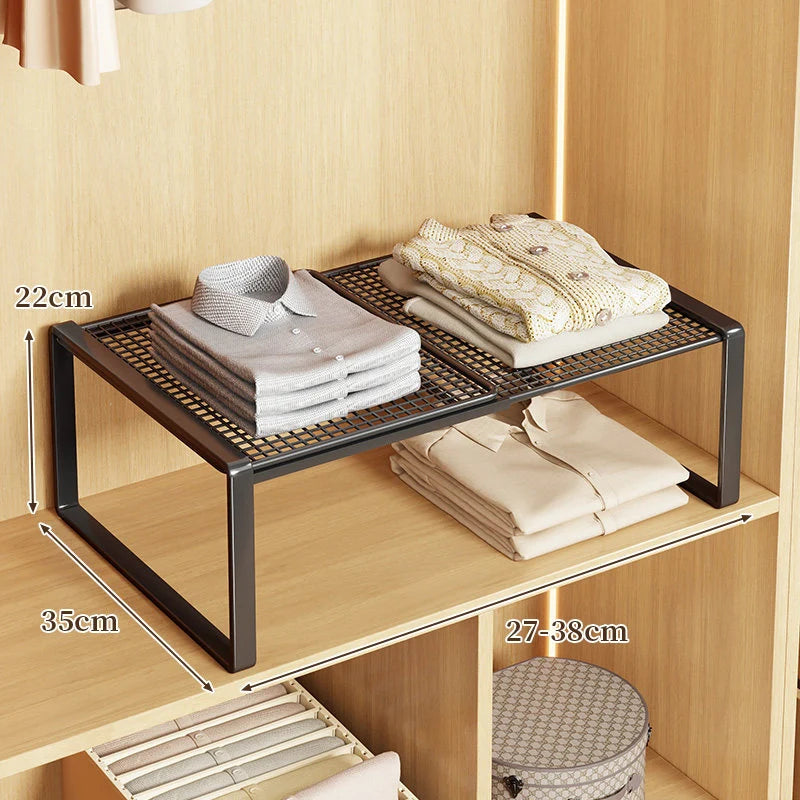 Closet Shelf Riser Adjustable Steel Stackable Storage