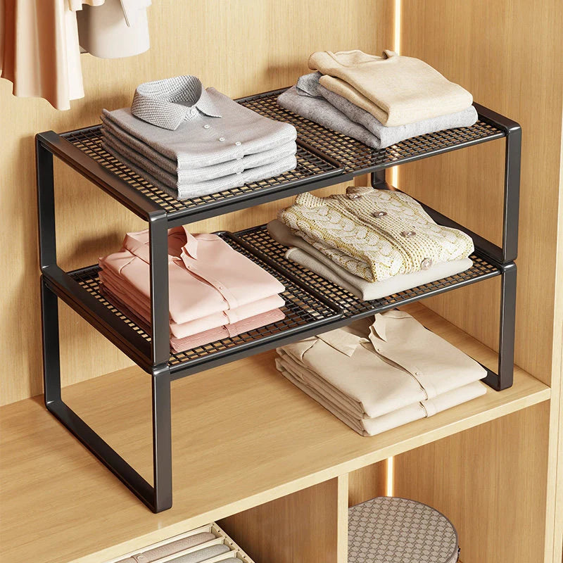 Closet Shelf Riser Adjustable Steel Stackable Storage