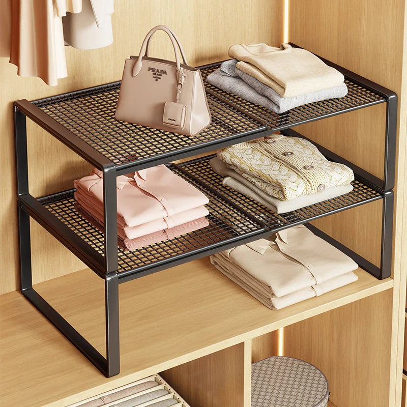 Closet Shelf Riser Adjustable Steel Stackable Storage