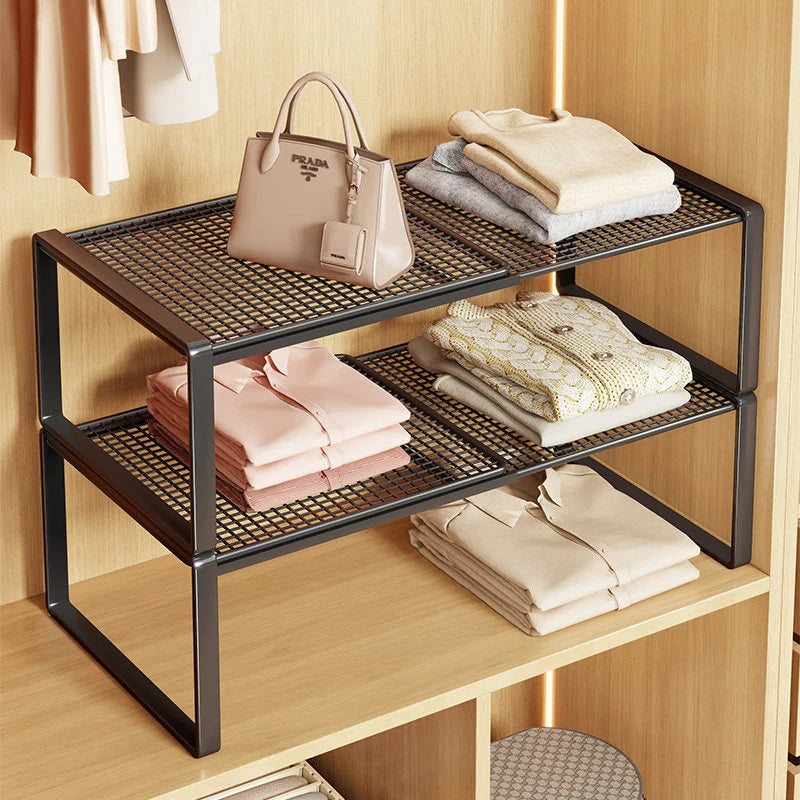 Closet Shelf Riser Adjustable Steel Stackable Storage