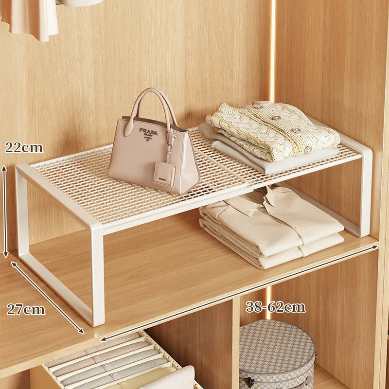 Closet Shelf Riser Adjustable Steel Stackable Storage