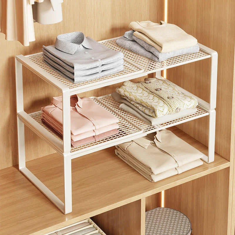 Closet Shelf Riser Adjustable Steel Stackable Storage