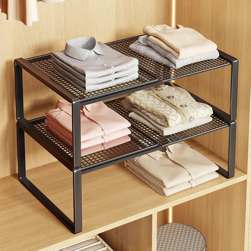 Closet Shelf Riser Adjustable Steel Stackable Storage
