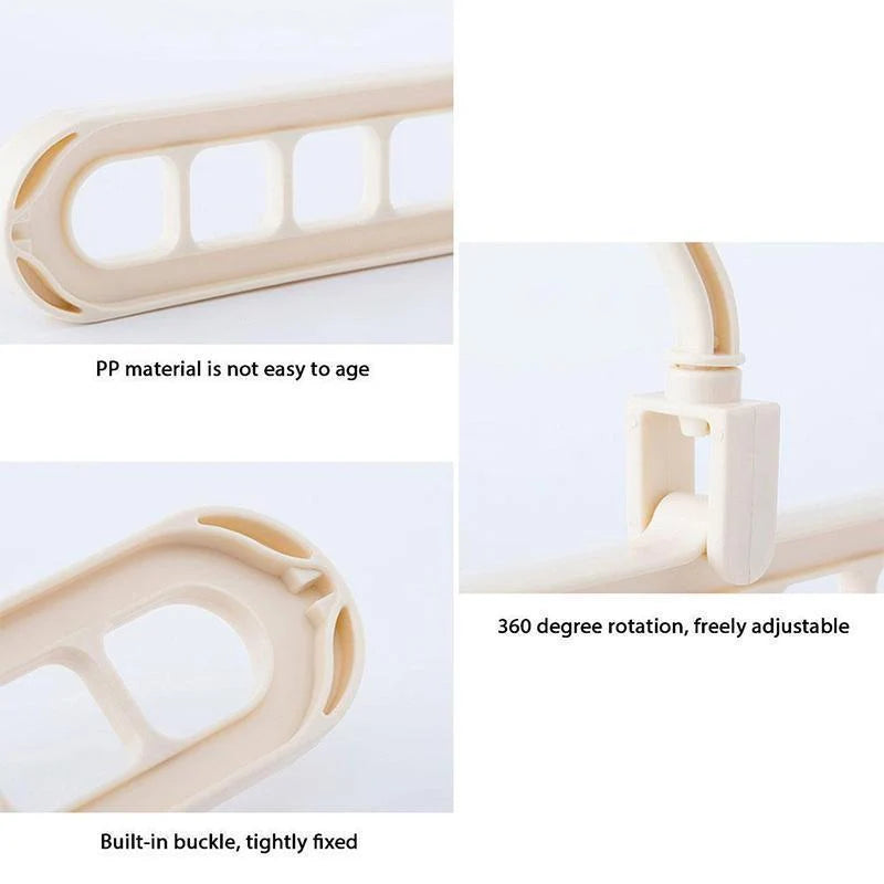 Clothes Hanger Foldable 360° Rotating 9-Hole Non-Slip