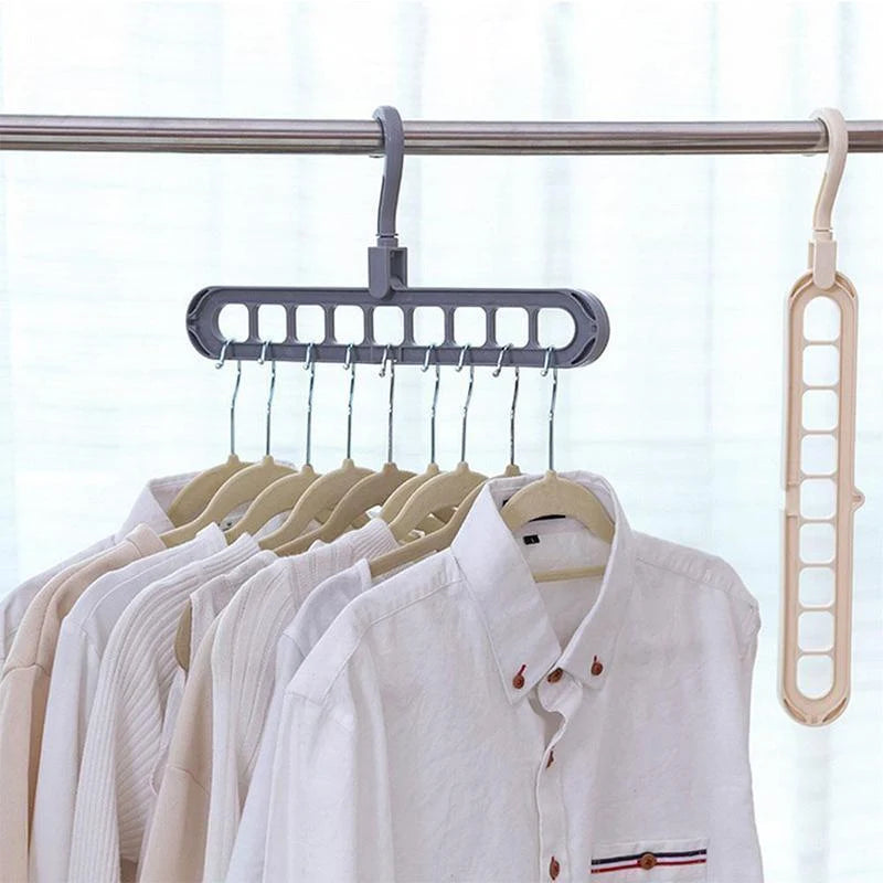 Clothes Hanger Foldable 360° Rotating 9-Hole Non-Slip