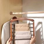Clothes Hanger Solid Wood Multi-Bar Space-Saving Design