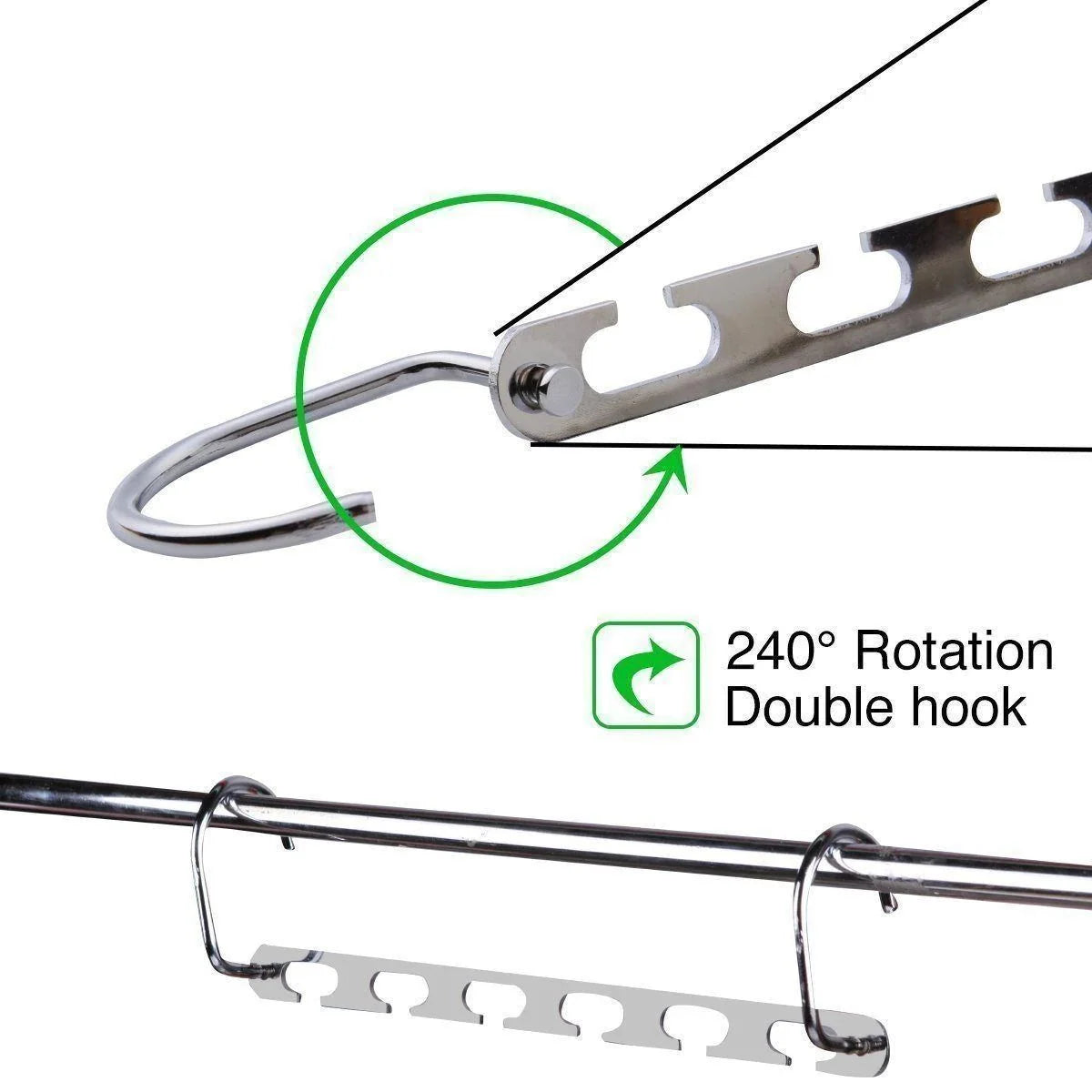Clothes Hanger Stainless Steel Space-Saving Holds 6 Garments