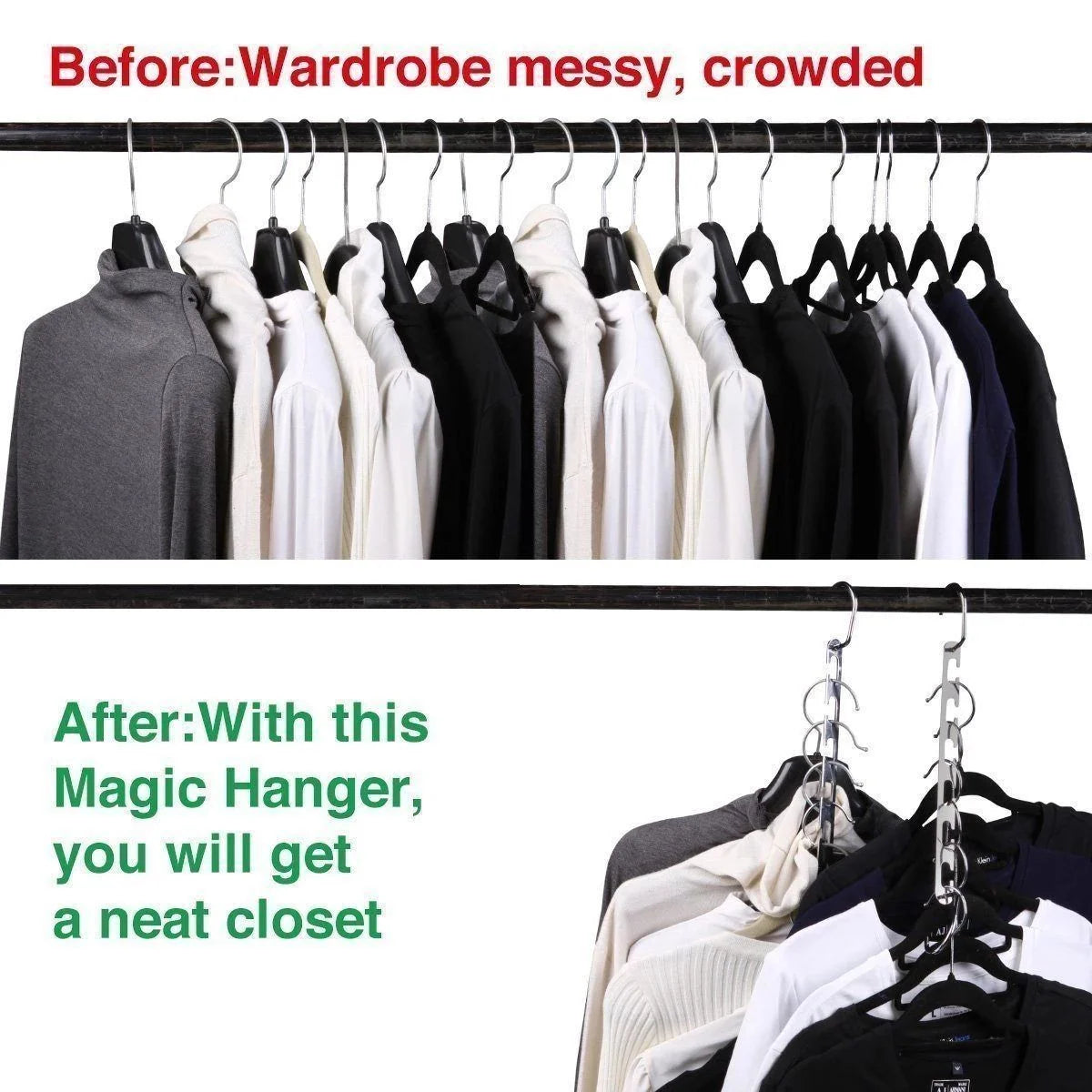 Clothes Hanger Stainless Steel Space-Saving Holds 6 Garments