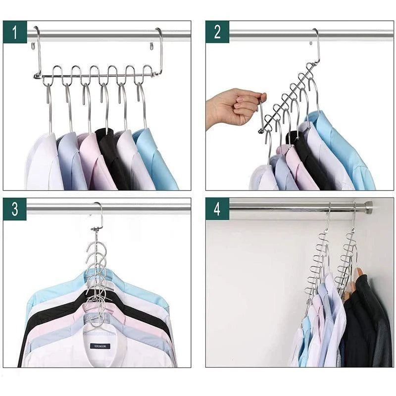 Clothes Hanger Stainless Steel Vertical Space-Saving