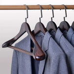 Clothes Hangers Curved Solid Wood Set of 4