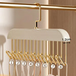 Clothes Hook Organizer Wood & Metal Space-Saving Multi-Hook Design