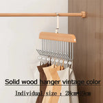 Clothes Organizer Rack Wood & Stainless Steel 8 Clips
