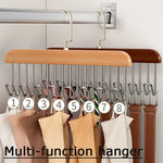 Clothes Organizer Rack Wood Stainless Steel 8 Clips
