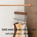 Clothes Organizer Rack Wood Stainless Steel 8 Clips