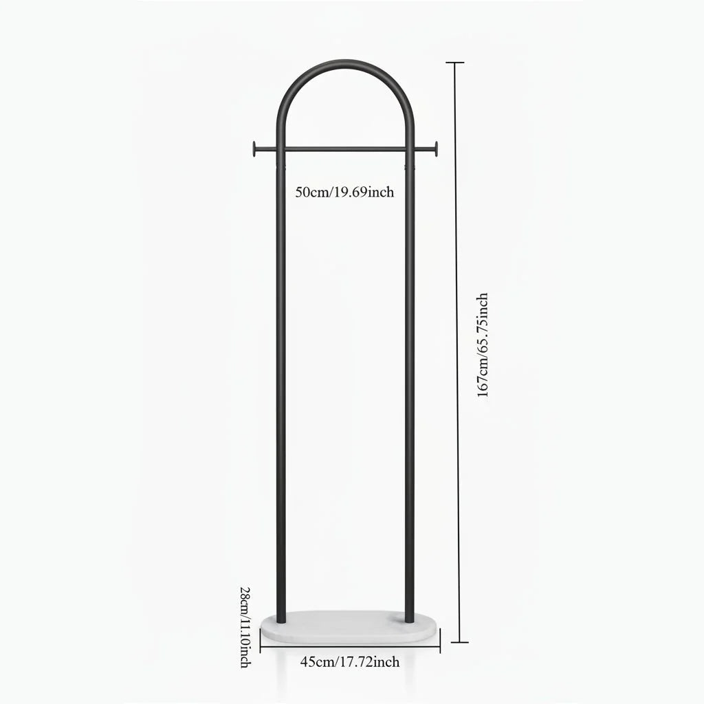 Clothes Rack Freestanding Metal Minimalist Design Gold Finish