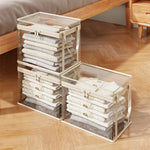 Clothes Storage Box Clear Stackable Dustproof Zipper-ClosureJapgolly