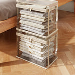 Clothes Storage Box Clear Stackable Dustproof Zipper-ClosureJapgolly