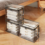 Clothes Storage Box Clear Stackable Dustproof Zipper-ClosureJapgolly