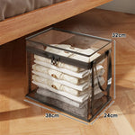 Clothes Storage Box Clear Stackable Dustproof Zipper-ClosureJapgolly