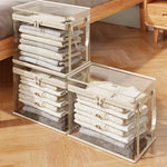 Clothes Storage Box Clear Stackable Dustproof Zipper-ClosureJapgolly