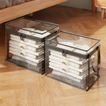 Clothes Storage Box Clear Stackable Dustproof Zipper-ClosureJapgolly