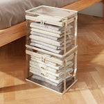 Clothes Storage Box Clear Stackable Dustproof Zipper-ClosureJapgolly