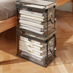 Clothes Storage Box Clear Stackable Dustproof Zipper-ClosureJapgolly