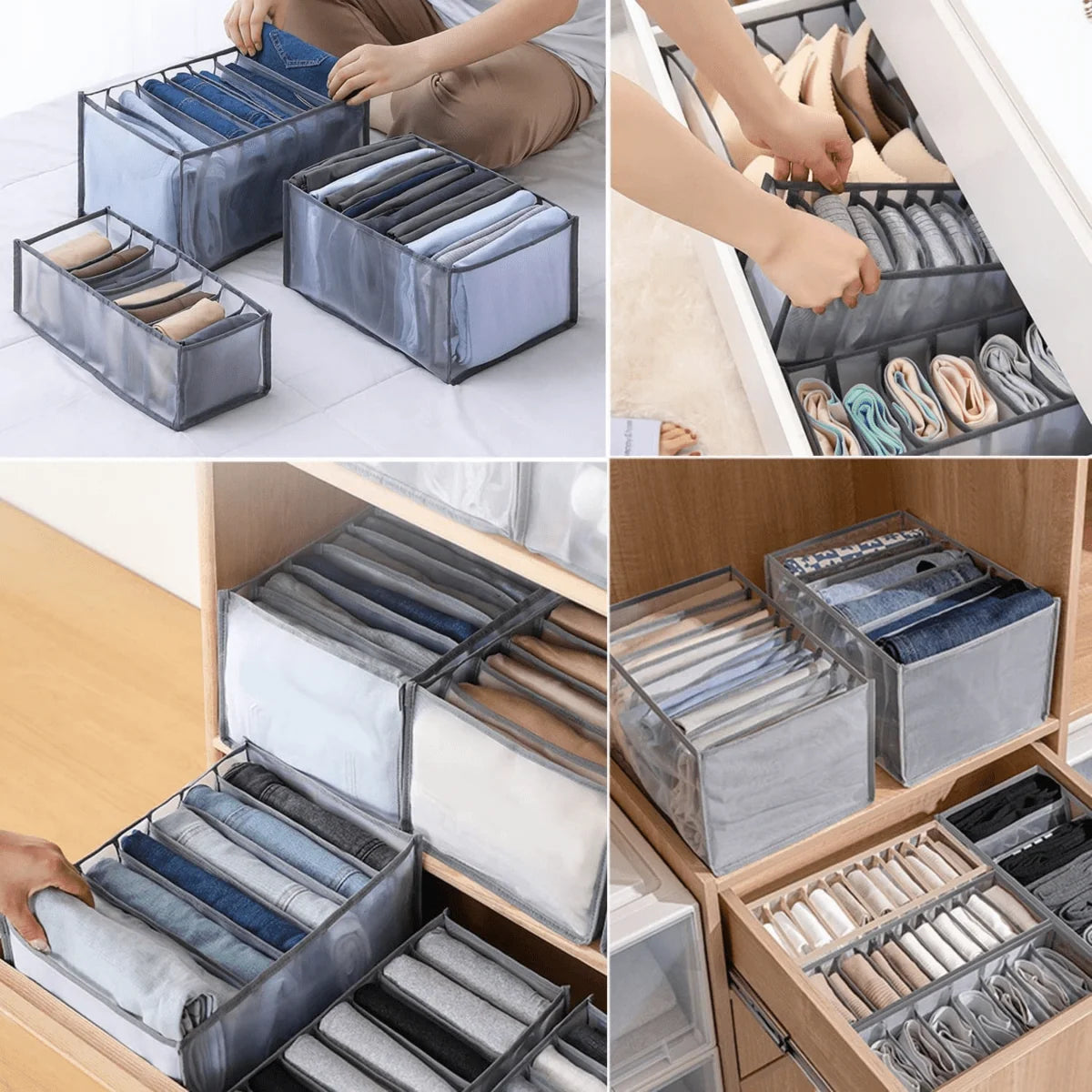 Clothing Organizer Multi-Grid Foldable Stackable