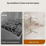 Clothing Rack Wall-Mounted Dual Rods Height-Adjustable ABS Plastic
